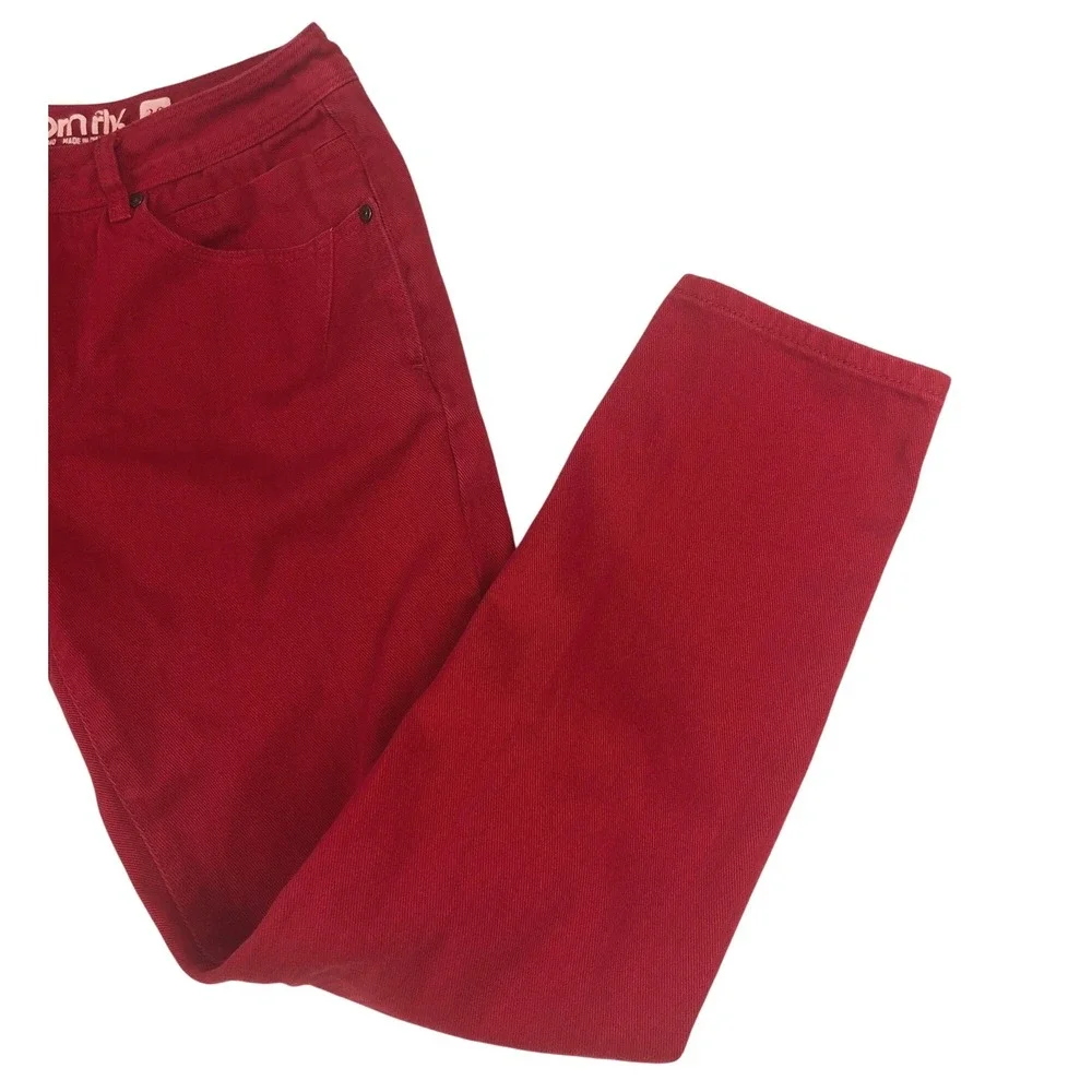 Born Fly Mens Red Denim Straight Leg Paneled Urban Streetwear Jeans Size 30x27